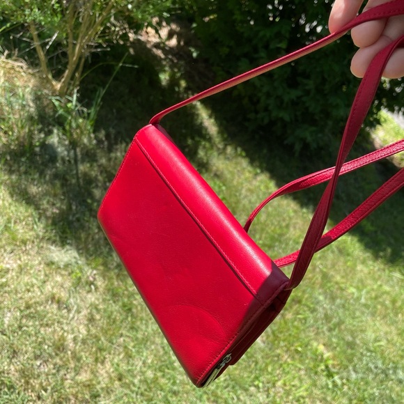 Wilson’s Leather Pelle Studio’s Genuine Leather Red Crossbody Clutch - Picture 3 of 9